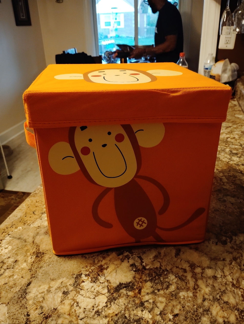 Orange Monkey Collapsible Storage Cube
